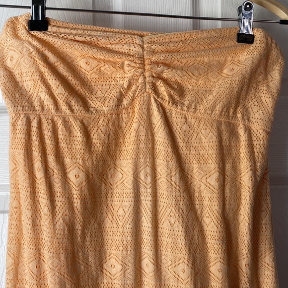 Roxy peach & white strapless dress - Picture 3 of 5